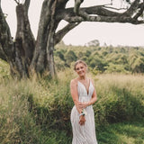 Saffy Sequin Formal Gown - White