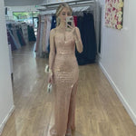 Comet Beaded Gown - Rose