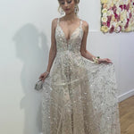 Isabella Beaded Gown - Ivory/Nude