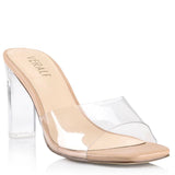 Kiah Mule Heels - Nude Smooth