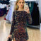 Amara Sequin Dress - Navy Multi