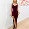 Andrea Velvet Gown Deep Berry