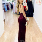 Andrea Velvet Gown Deep Berry