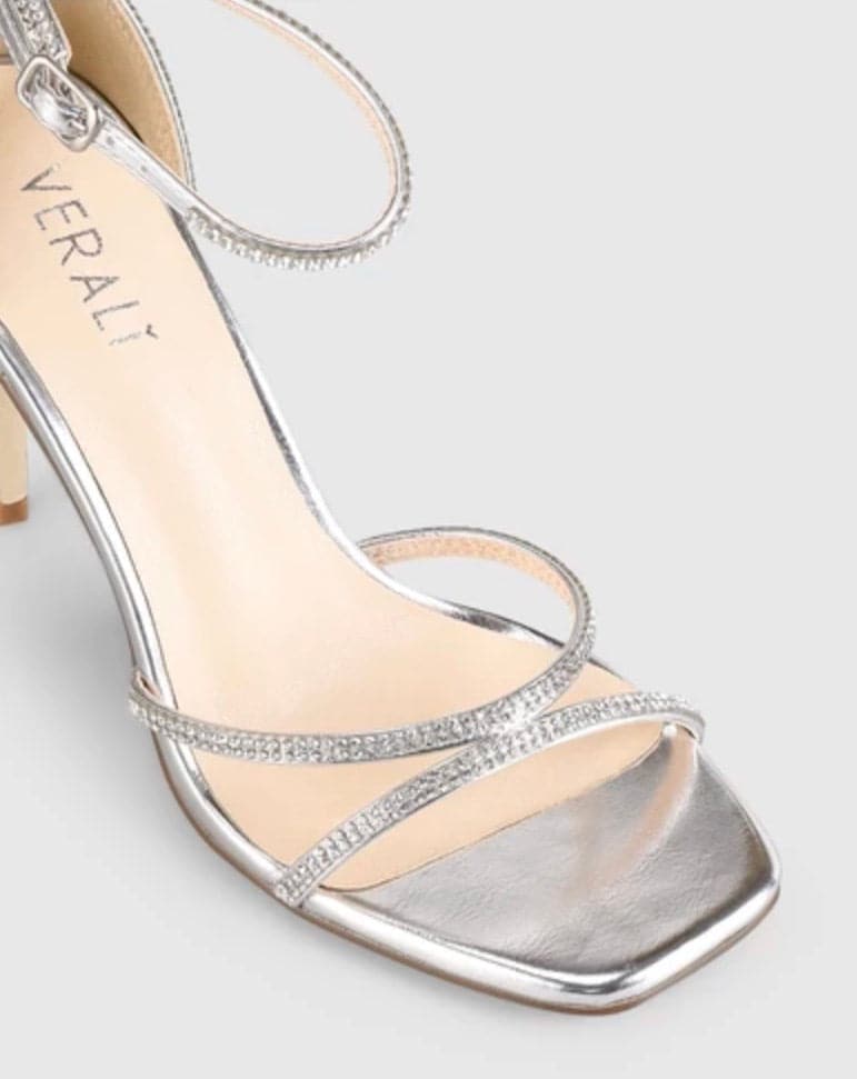 Ormond Diamante Heels - Silver Smooth