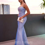 Bailey Glitter Gown - Light Blue