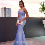 Bailey Glitter Gown - Light Blue