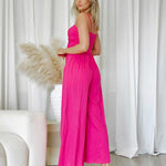 Belinda Linen Jumpsuit - Pink