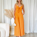Belinda Linen Jumpsuit - Orange