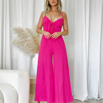 Belinda Linen Jumpsuit - Pink