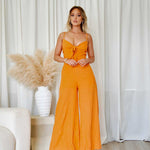Belinda Linen Jumpsuit - Orange