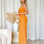 Belinda Linen Jumpsuit - Orange
