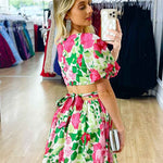 Blanca Mini Dress - White Floral Print