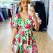 Blanca Mini Dress - White Floral Print