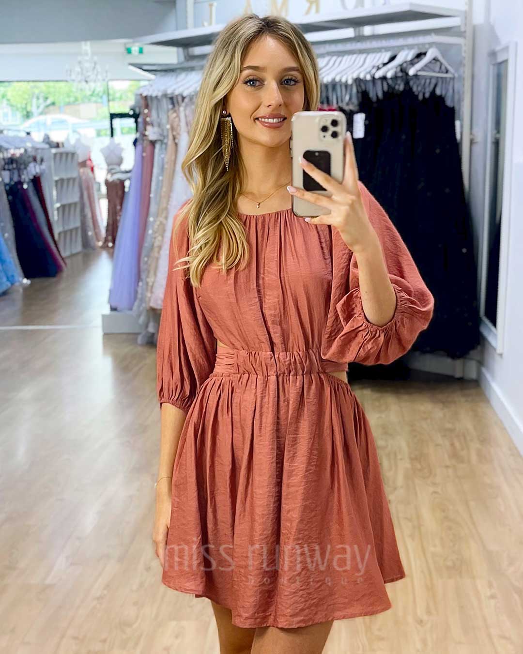 Diane Mini Dress - Bronze