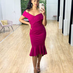 Brienne Midi Dress - Fuchsia
