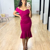 Brienne Midi Dress - Fuchsia