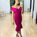 Brienne Midi Dress - Fuchsia