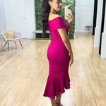 Brienne Midi Dress - Fuchsia