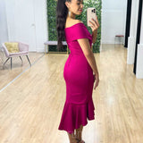 Brienne Midi Dress - Fuchsia
