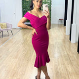 Brienne Midi Dress - Fuchsia