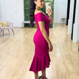 Brienne Midi Dress - Fuchsia
