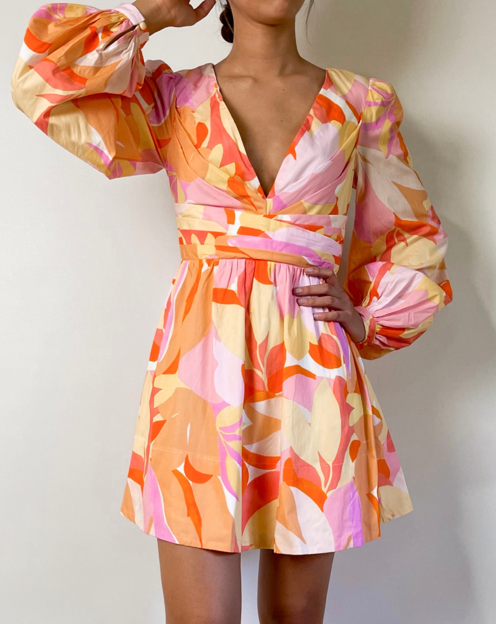 Rhea Mini Dress - White Print