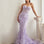 Mia Corset Butterfly Print Gown - Lavender