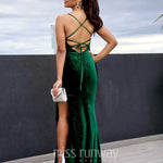 Carlisle Sparkle Velvet Gown - Emerald
