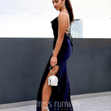 Carlisle Sparkle Velvet Gown - Navy