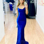 Carlisle Sparkle Velvet Gown - Cobalt