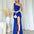 Carmela Glitter Gown - Cobalt