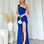 Carmela Glitter Gown - Cobalt