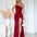 Carmela Glitter Gown - Ruby