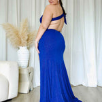 Carmela Glitter Gown - Cobalt