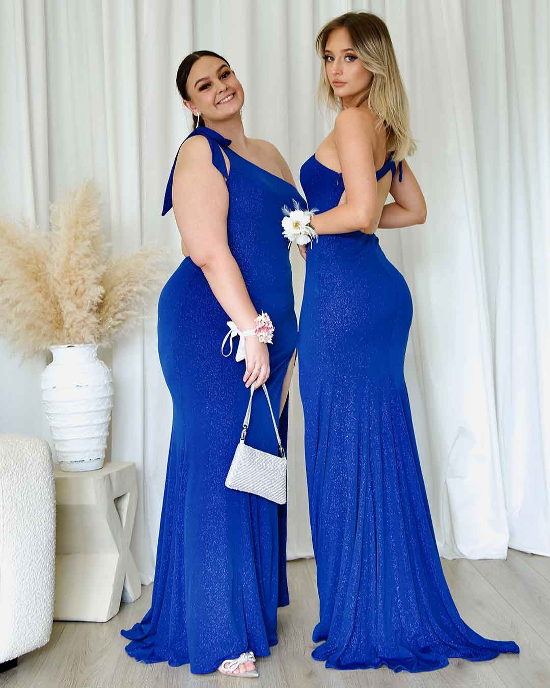 Carmela Glitter Gown - Cobalt