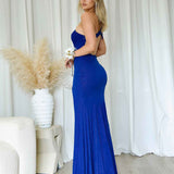 Carmela Glitter Gown - Cobalt