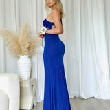 Carmela Glitter Gown - Cobalt