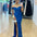 Carmen Glitter Gown - Electric Blue