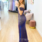Carmen Glitter Gown - Navy
