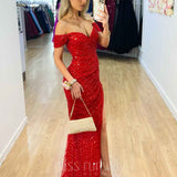 Carmen Sequin Gown Red