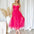 Carrie Glitter Midi Dress - Fuchsia