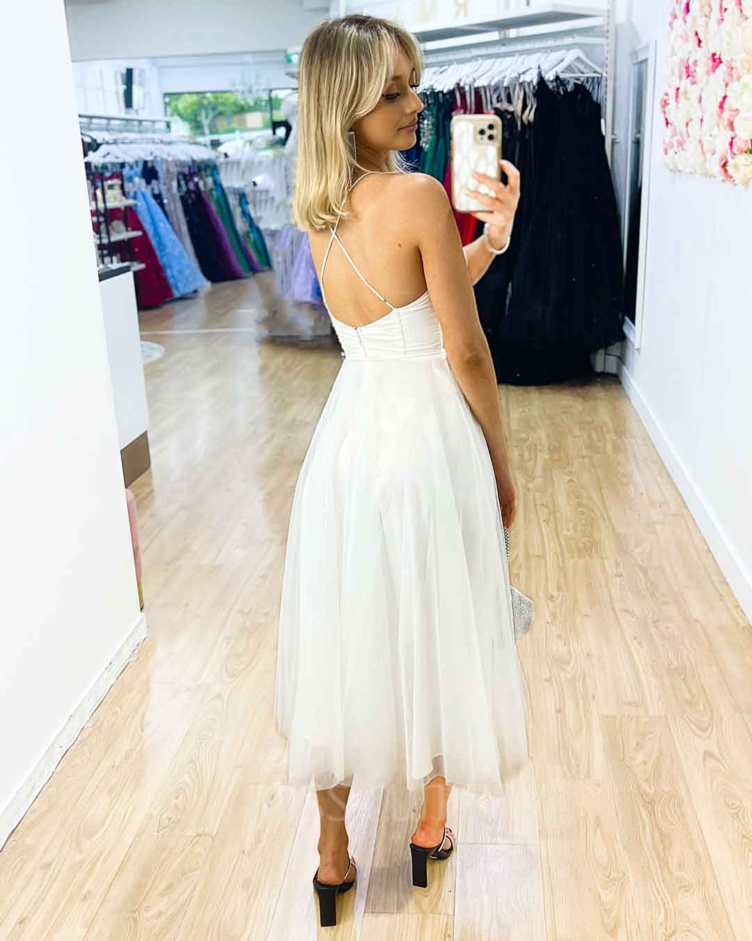 Carrie Midi Dress - White