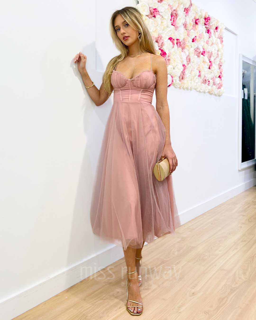 Carrie Midi Dress - Blush