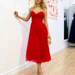 Carrie Midi Dress - Red