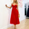 Carrie Midi Dress - Red