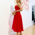 Carrie Midi Dress - Red