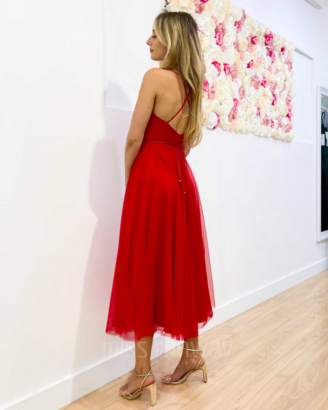 Carrie Midi Dress - Red