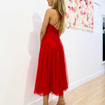 Carrie Midi Dress - Red