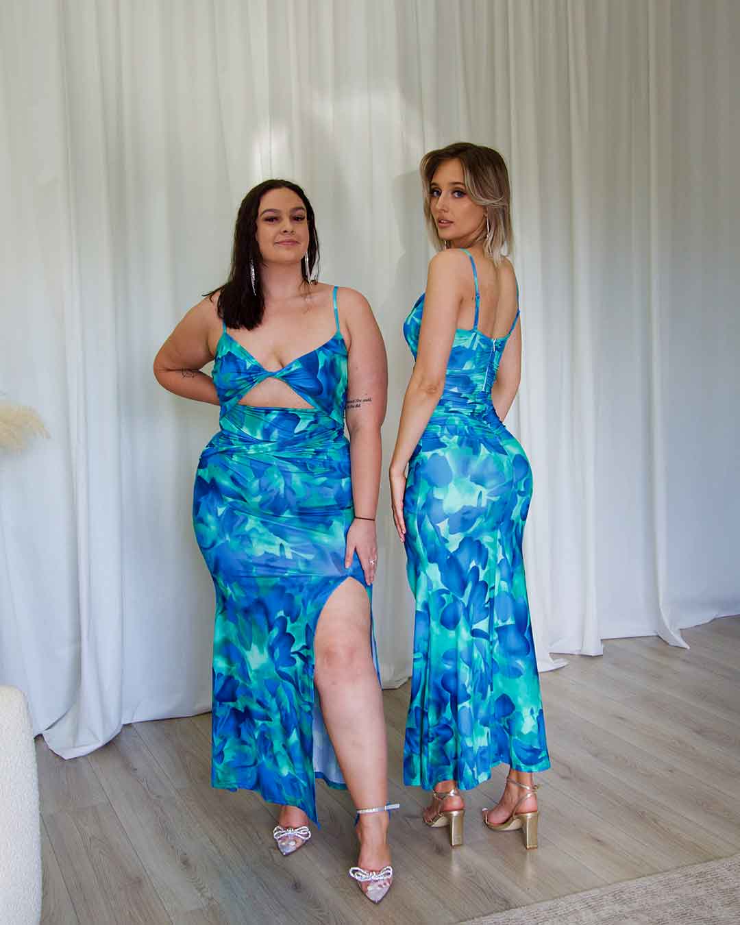 Cassie Maxi Dress - Green/Blue Print Miss Runway Boutique Cassie Maxi Dress - Green/Blue Print Miss Runway Boutique
