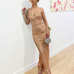 Comet Beaded Gown - Rose
